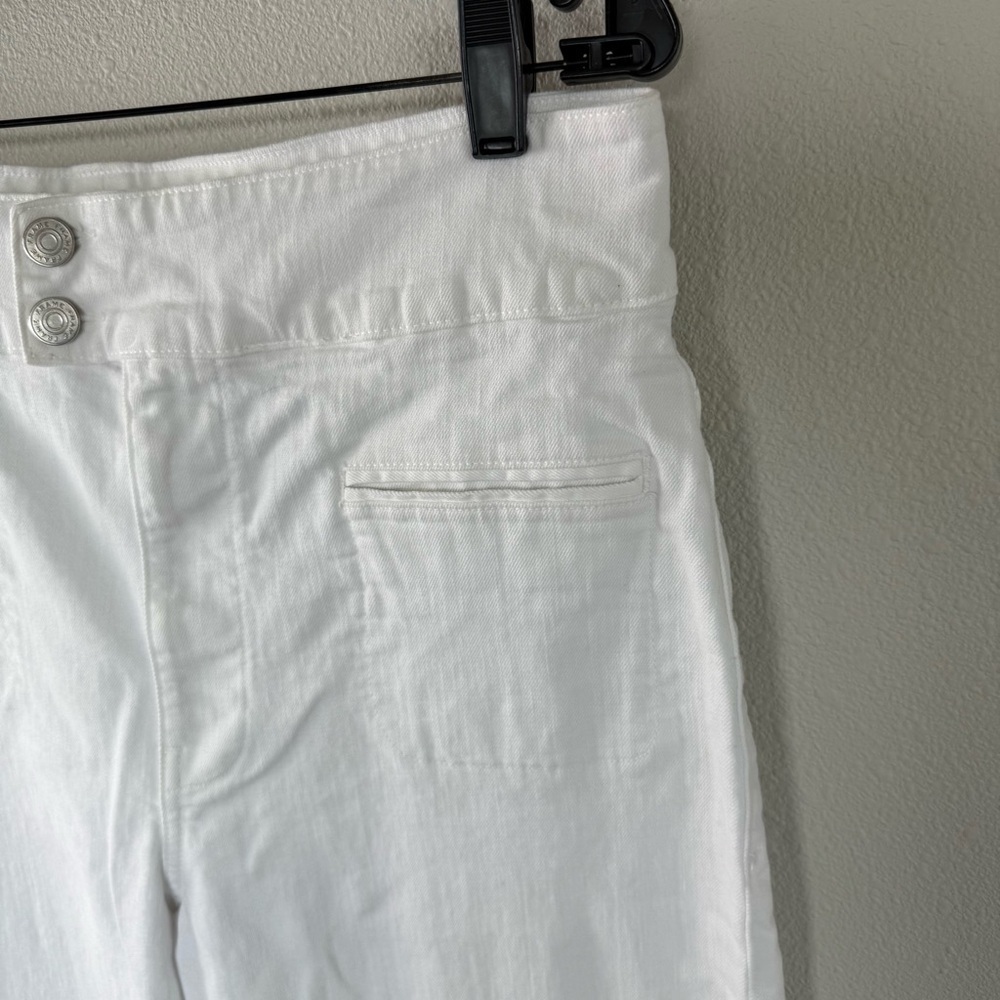 FRAME Le Hardy High-Rise Wide-Leg Jeans Blanc White Denim Women’s Size 33 - Picture 8 of 14